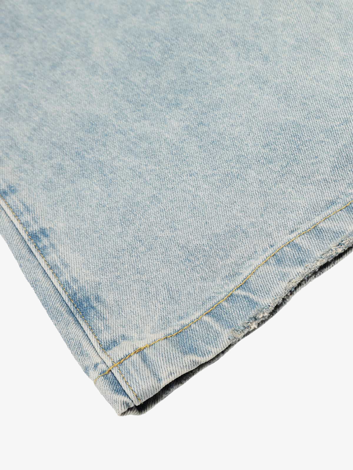 Washed Distressed Barrel Denim Jeans-Jeans-Grimstrike