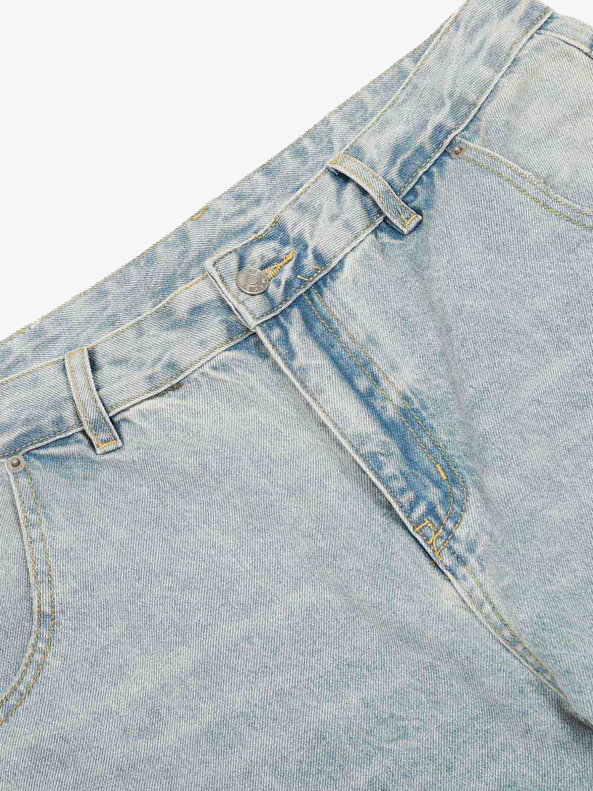 Washed Distressed Barrel Denim Jeans-Jeans-Grimstrike