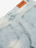 Washed Distressed Barrel Denim Jeans-Jeans-Grimstrike