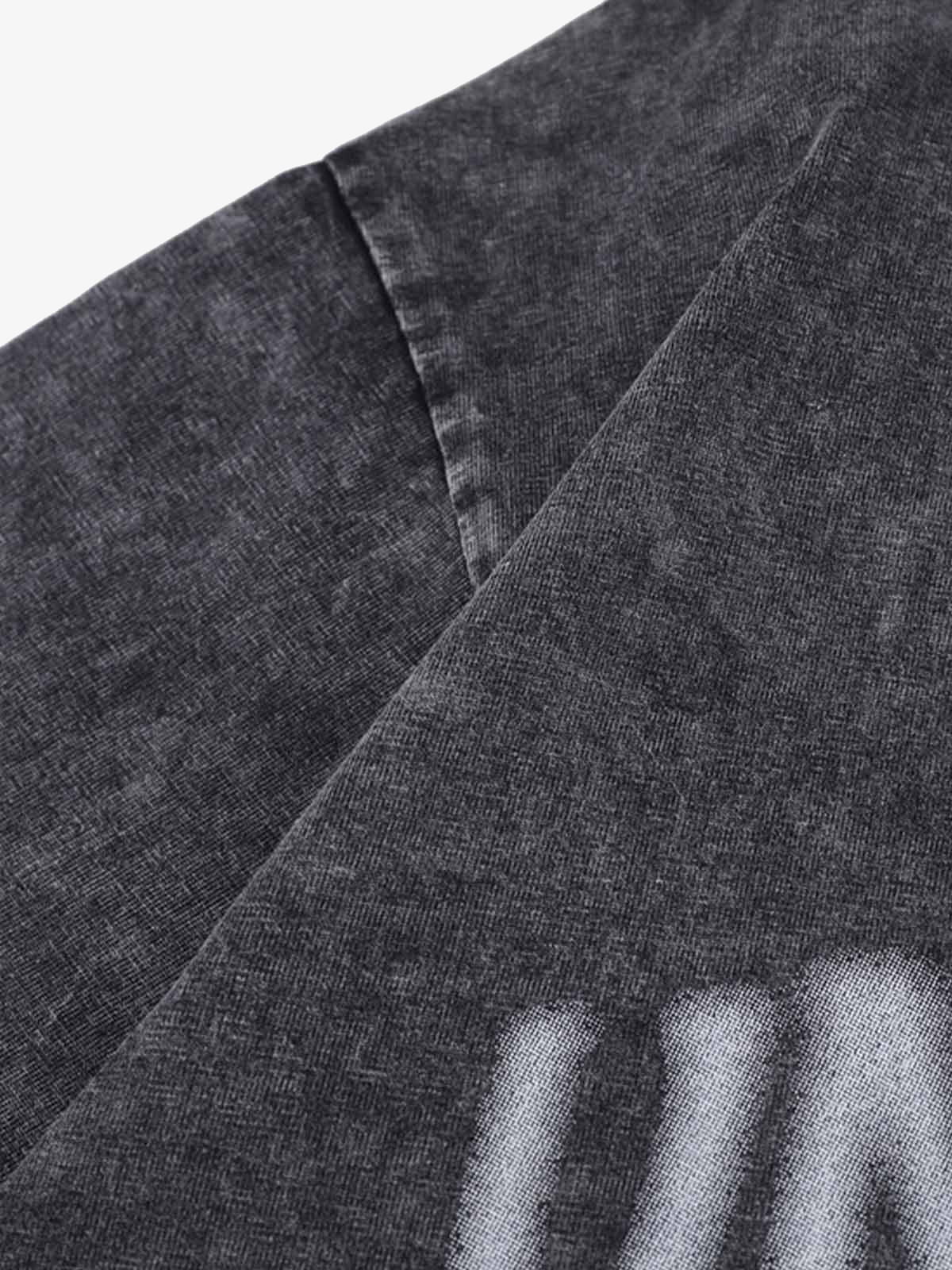 Washed Distressed Embroidered Denim Polo Shirt-Shirts-Grimstrike