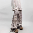 Washed Distressed Wide-Leg Jeans-Jeans-Grimstrike