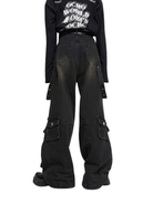 Wide-Leg Cargo Pants-Jeans-Grimstrike