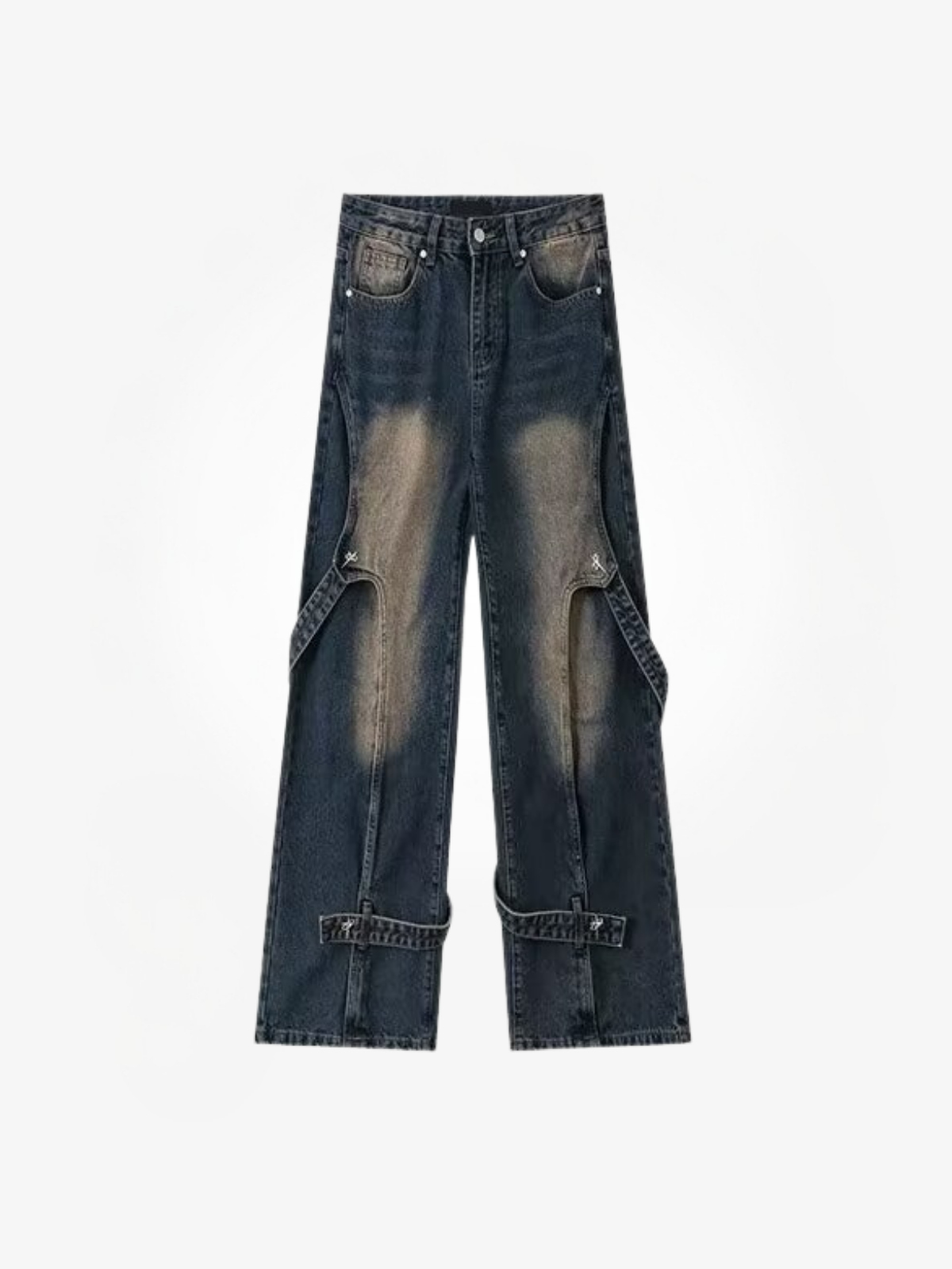 Wide-Leg Distressed Jeans-Jeans-Grimstrike