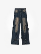 Wide-Leg Distressed Jeans-Jeans-Grimstrike